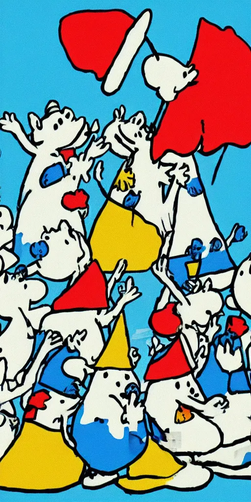 Prompt: moomin pop art