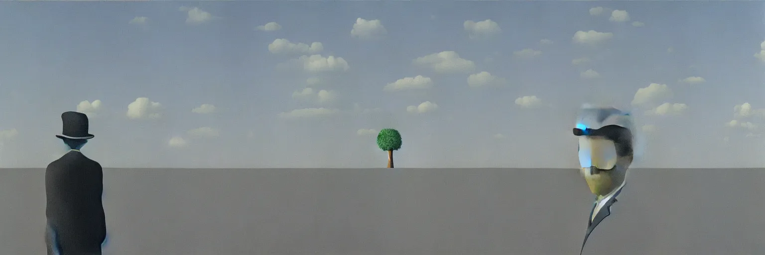 Image similar to silver ware painting magritte