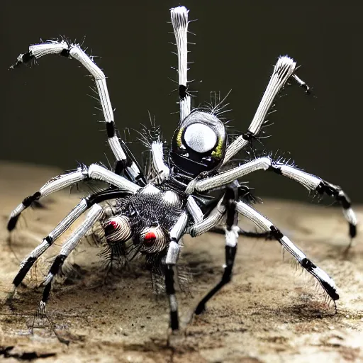 Prompt: bionic robot spider