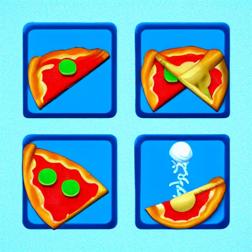 Image similar to Pizza icon,voxel,3D