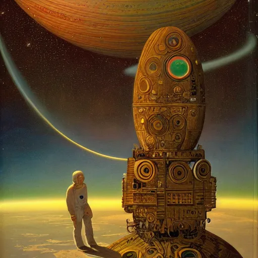 Prompt: Liminal space in outer space by James C. Christensen