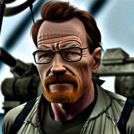 Image similar to Bryan Cranston as Gordon Freeman, still from Half Life movie