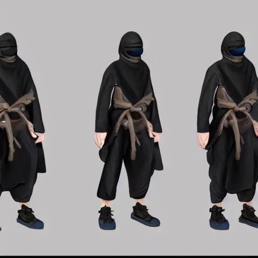 Prompt: ninja casual clothes, baggy, concept art, render