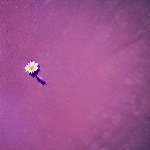 Image similar to closeup photo of purple flower petal flying above a summer city, aerial view, shallow depth of field, cinematic, 8 0 mm, f 1. 8