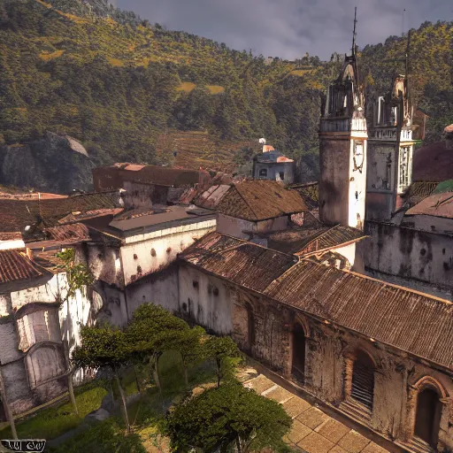 Image similar to grimdark gothic ouro preto, unreal engine, 8 k, ultra realistic, ultra detail