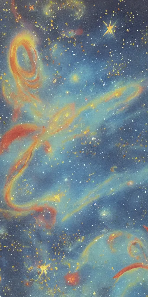 Prompt: oriental painting of the galaxy