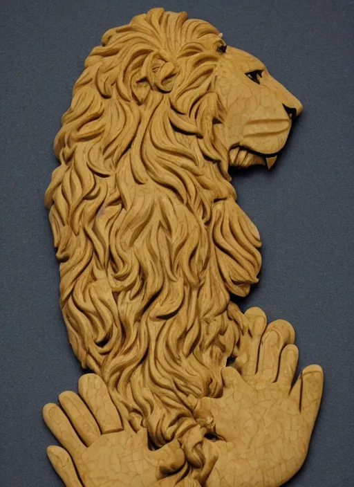 Image similar to lion in shape of hand