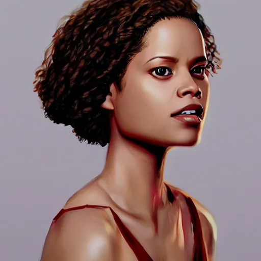 Image similar to gugu mbatha - raw, face, beauty, photorealistic, artstation