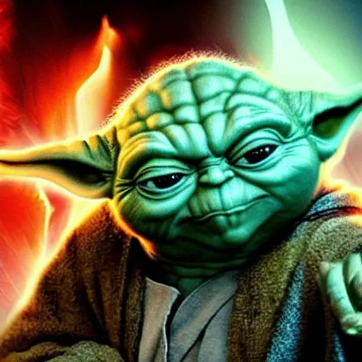 Image similar to furious angry evil big huge yoda