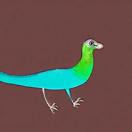 Prompt: a quetzal in the shape of a capital Q