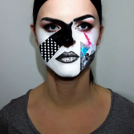 Image similar to black and white geometric pattern by Sandra Chevrier