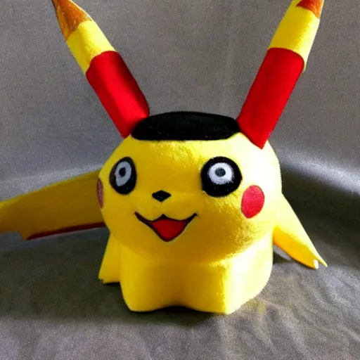 Image similar to Pikachu Sculpture made out of toilet paper