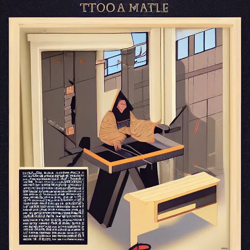 Prompt: porta 4 0 0 golden isometric projection graphic design poster of a saw table inspired by catholic propaganda posters