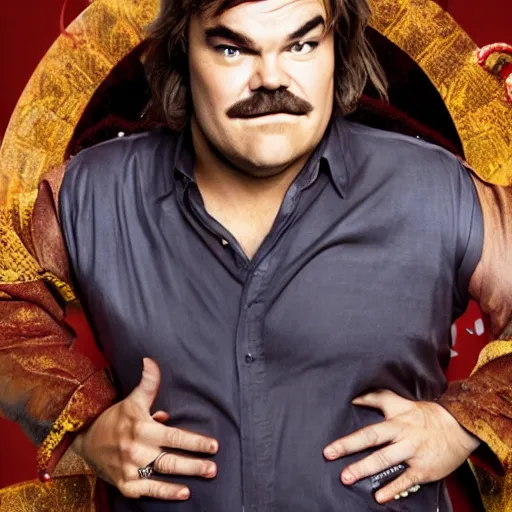 Image similar to jack black as derek zoolander, highly detailed, high resolution, trending, award winning photography