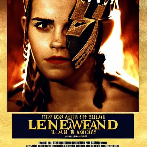 Image similar to emma watson as king leonid from the 3 0 0 spartans, movie poster. symmetry, awesome exposition, very detailed, highly accurate, professional lighting diffracted lightrays, 8 k, sense of awe