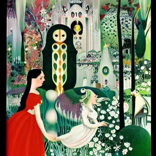 Image similar to a Hungarian Fairy tale, by Marcel Jankowicz, by Kay Nielsen, by Mary Blair, by Georgia o Keeffe, screenshot,