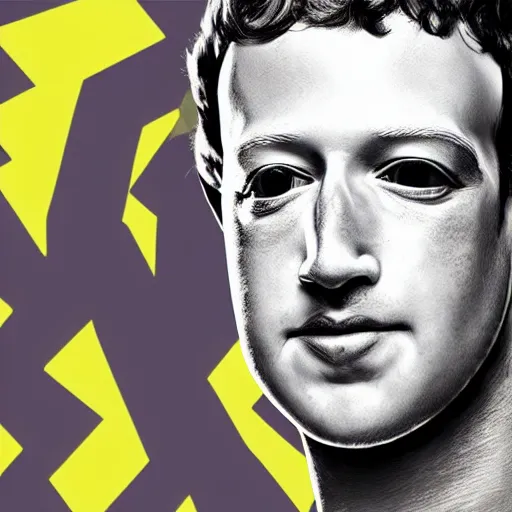 Image similar to Mark Zuckerberg half human half android, portrait, sci-fi, cyborg