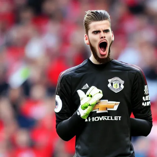 Image similar to david de gea singing opera