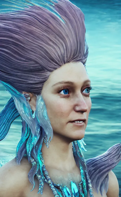 Image similar to joe biden as a charming mermaid dreamlike with jewelry, character art, hyperdetailed, 8 k realistic, frostbite 3 engine, cryengine, dof, trending on artstation, digital art