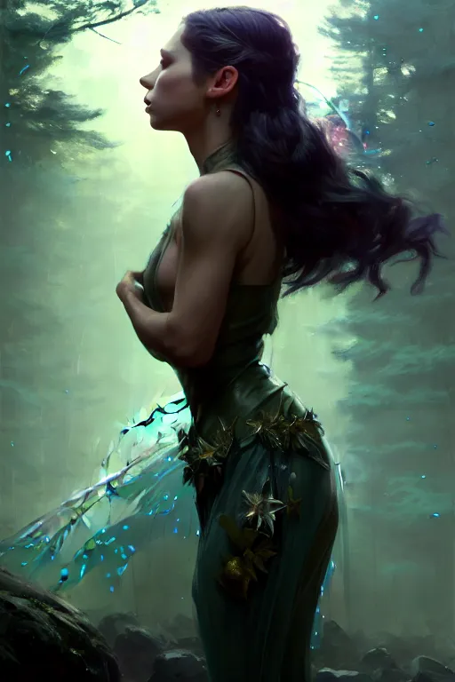 Image similar to cinematic shot of an epic portrait of a fairy dressed in military clothes, shiny skin, beautiful eyes, beautiful, small details, night setting, realistic poster with volumetric light from craig mallism, artgerm, jeremy lipkin and michael garmash, unreal engine, radiant light, detailed and complex environment, digital art, trends at art station, a masterpiece