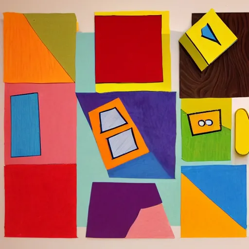 Image similar to a children's play set inspired by the cubist art movement