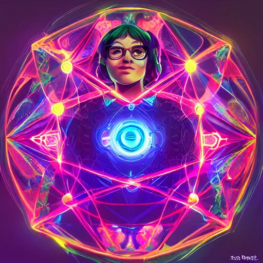 Image similar to skill magic geek inside matrix deepdream radiating a glowing aura stuff loot legends stylized digital illustration video game icon artstation lois van baarle, ilya kuvshinov, rossdraws,