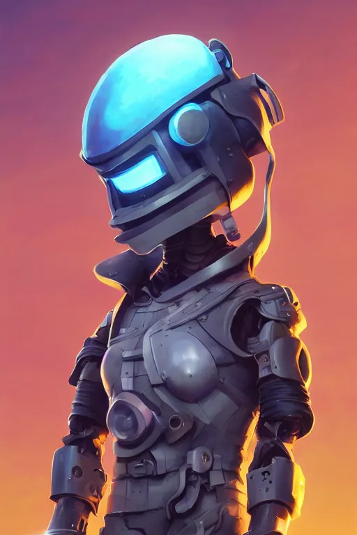 Image similar to epic mask helmet robot ninja portrait stylized as fornite style game design fanart by concept artist gervasio canda, behance hd by jesper ejsing, by rhads, makoto shinkai and lois van baarle, ilya kuvshinov, rossdraws global illumination radiating a glowing aura global illumination ray tracing hdr render in unreal engine 5