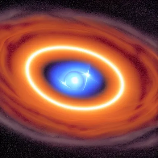 Image similar to profile picture of a black hole consuming a nearby star