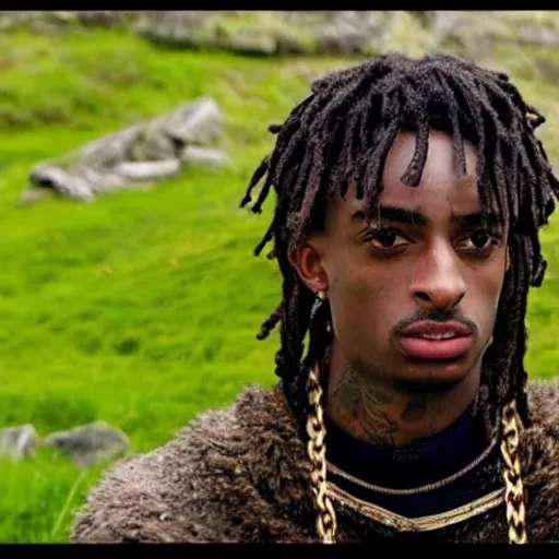 Image similar to playboi carti in vikings 4 k the detailed super realistic