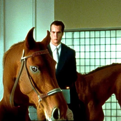 Prompt: horse in American Psycho (1999)