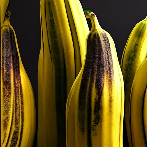 Prompt: horror scary bananas, unreal engine 5, octane render, 8 k, full hd, cinematic