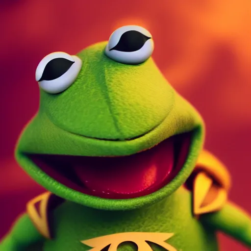 Prompt: Kermit the Frog is Thor, hyperdetailed, artstation, cgsociety, 8k