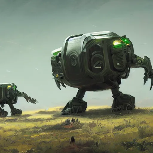 Prompt: hitech green robots in a reservation by Greg Rutkowski, ultra detail, cinematic style