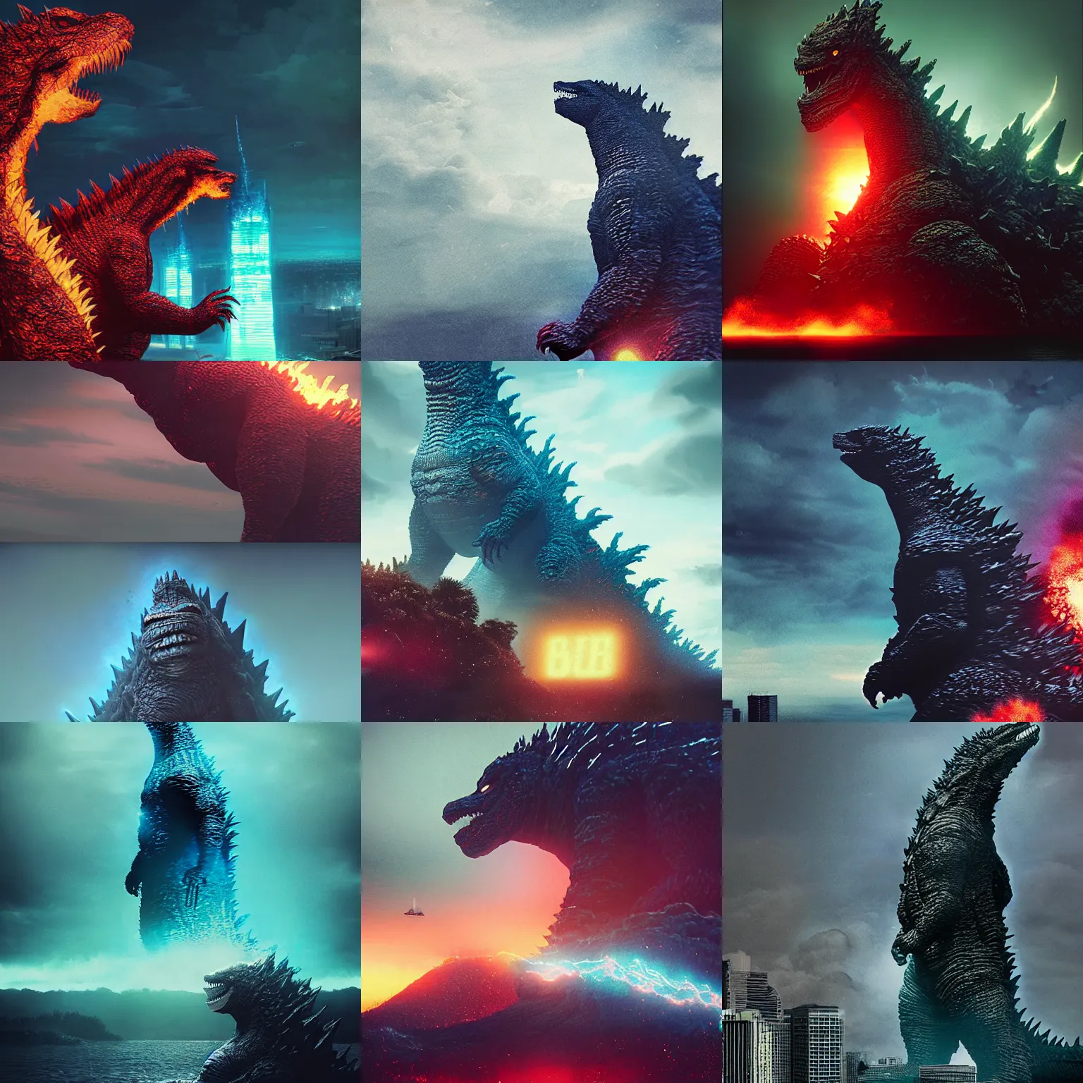 Prompt: Godzilla, artwork by Beeple
