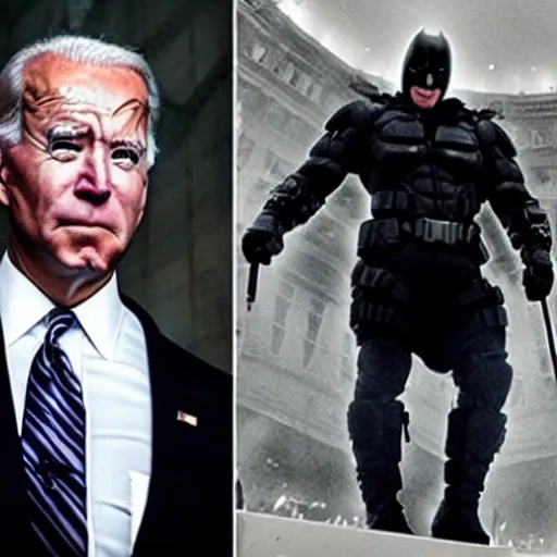 Image similar to Joe Biden as Bane in The Dark Knight Rises