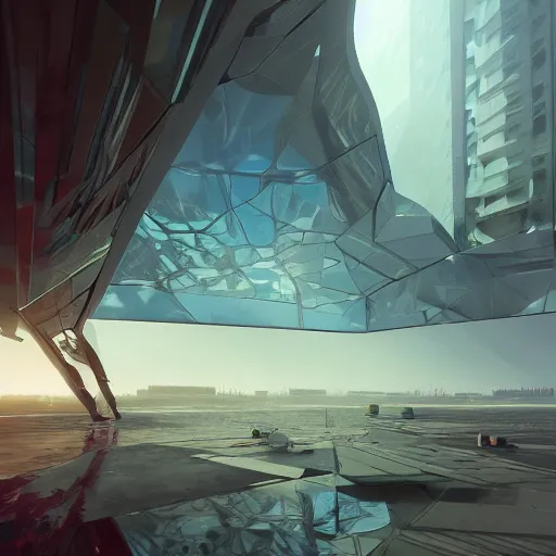Prompt: neo brutralism, futuristic architectural art, colorful, hyperrealistic, cgsociety, octane render, 8k, realistic depth, 3D feeling, sunlight, shadows, reflections, romanticism, 3D, realistic depth, in the style of Akihiko Yoshida and Greg Rutkowski
