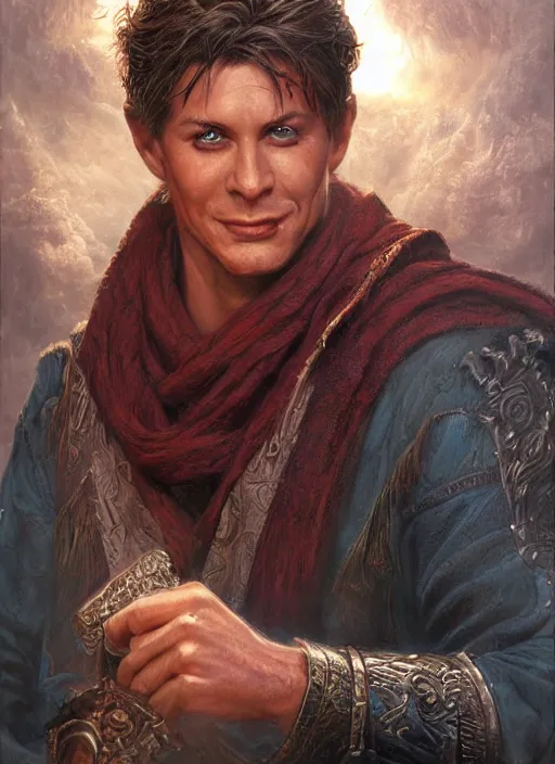 Image similar to a ultra realistic fantasy matte painting portrait of a male sorcerer, ultra detailed, art by ralph horsley, swanland, sabbas