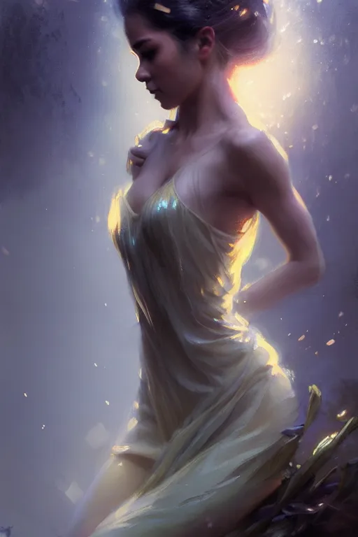 Image similar to cinematic shot of an epic portrait of a fairy dressed in military clothes, shiny skin, beautiful eyes, beautiful, small details, night setting, realistic poster with volumetric light from craig mallism, artgerm, jeremy lipkin and michael garmash, unreal engine, radiant light, detailed and complex environment, digital art, trends at art station, a masterpiece