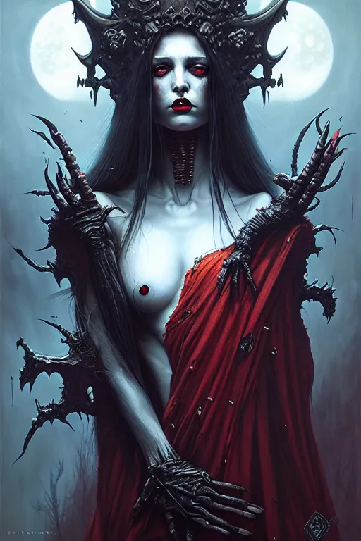 Prompt: vampire queen by anna podedworna, ayami kojima, greg rutkowski, giger, maxim verehin