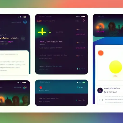 Image similar to a modern ui screenshot dark mode neon colors dark background trending on dribbble