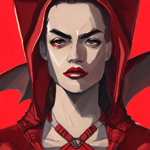 Image similar to female portrait anthropomorphic dragon wearing red clothes the graphic style of Patrick Gleason, detailed art, trending on Artstation, sharp focus, comic art