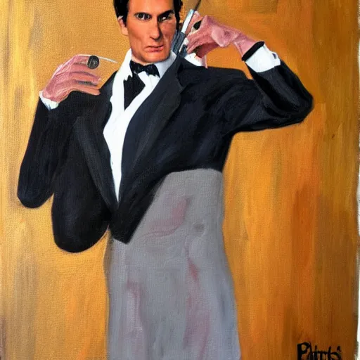 Prompt: Patrick bateman, classic painting