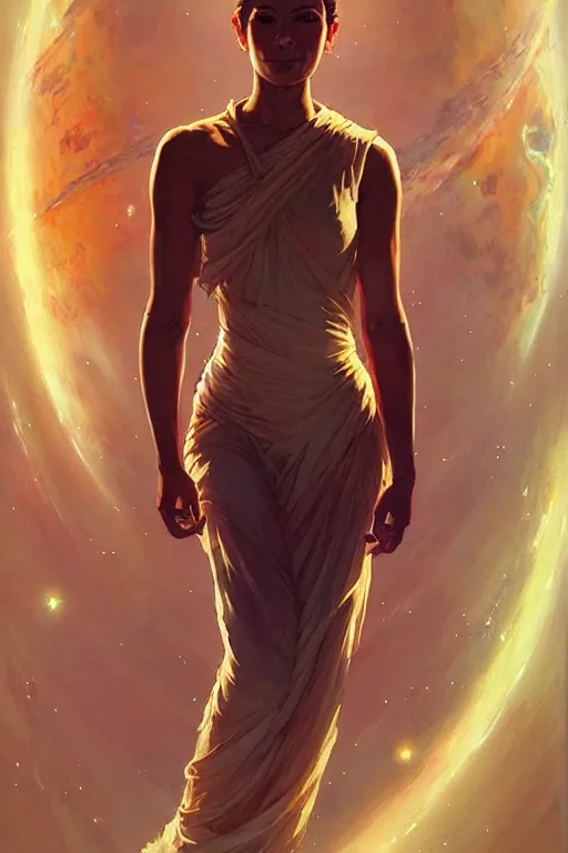 Image similar to space, buddhism, painting by greg rutkowski, j. c. leyendecker, artgerm