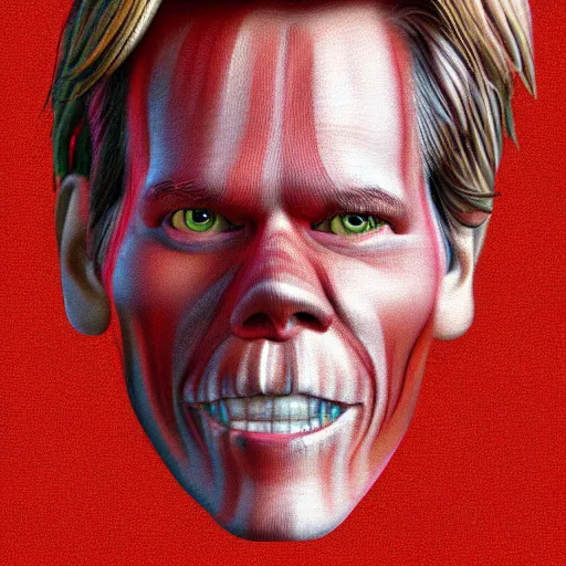 Image similar to ultra detailed kevin bacon shaped exactly like bacon in a hamburger rendered by octane digital painting inspired by arcimboldo
