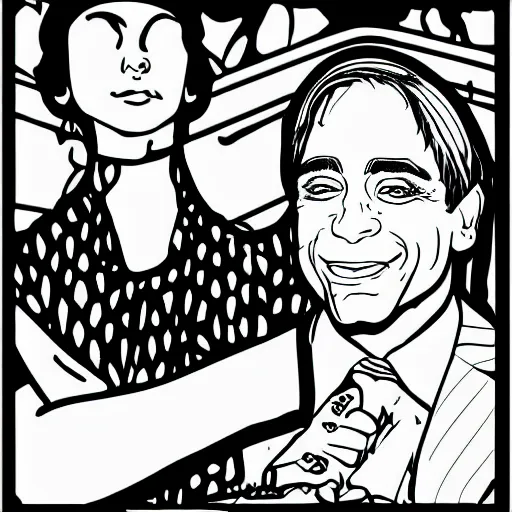 Image similar to Tony Danza coloring book page, line sketch, black and white