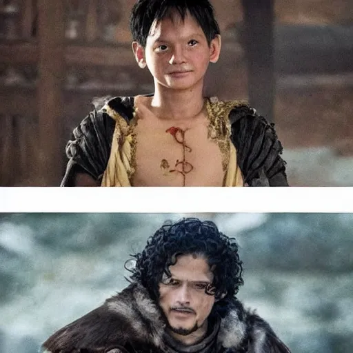 Image similar to luffy in game of thrones