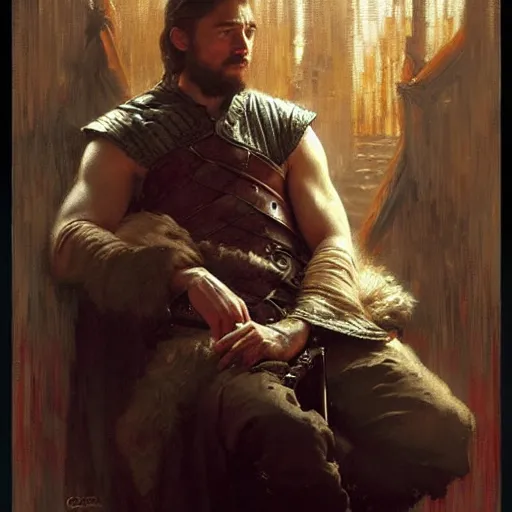 Image similar to attractive man, game of thrones, painting by gaston bussiere, craig mullins, greg rutkowski, alphonse mucha