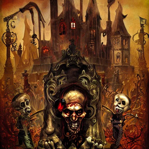 Image similar to the ghost carnival, horror art, award winning