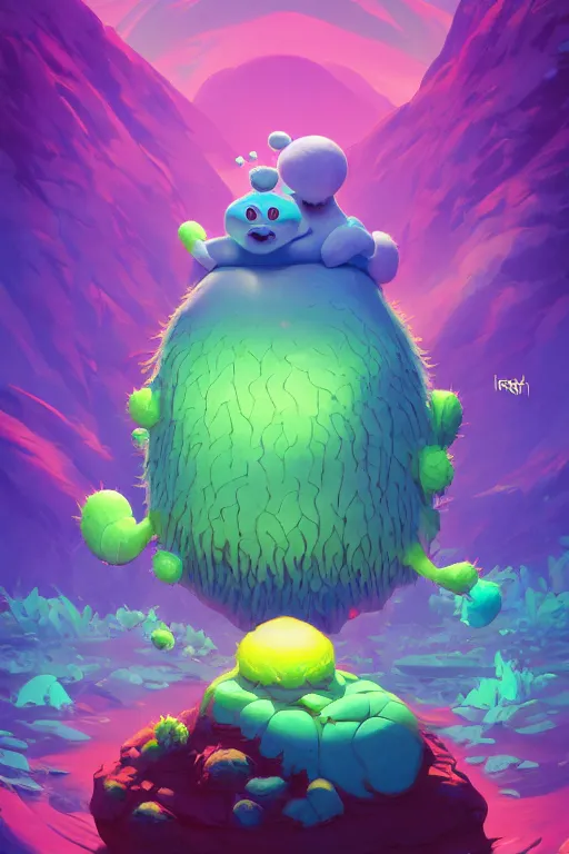 Image similar to smurf ghost creature animal sushi cristal very big eye roots cactus elemental flush of force nature micro world fluo fishscale, behance hd by jesper ejsing, by rhads, makoto shinkai and lois van baarle, ilya kuvshinov, rossdraws radiating a glowing aura global illumination ray tracing hdr