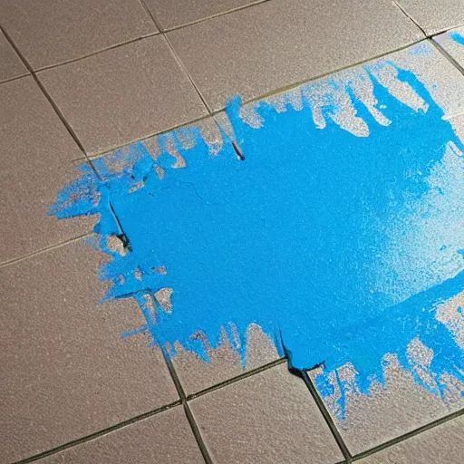 Prompt: Magnet colored in the coloration of blue paint, on the floor, ultra-realistic